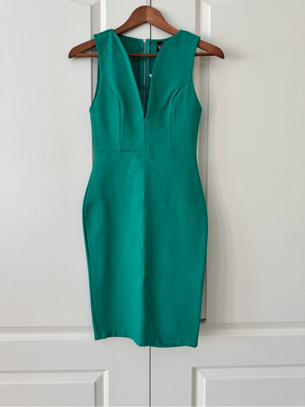 Windsor Teal V-Neck Midi Sheath Dress